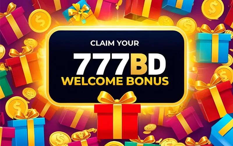777BD promotion banner showing exclusive welcome bonus with prize background.