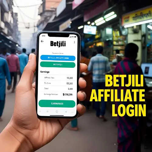 Betjili Affiliate Login on Mobile – Dhaka Marketers’ Favorite Smartphone showing Betjili affiliate login page with Dhaka street in background.