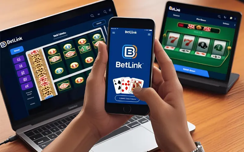 User in Dhaka playing Betlink games on a smartphone with the Betlink logo shown.
