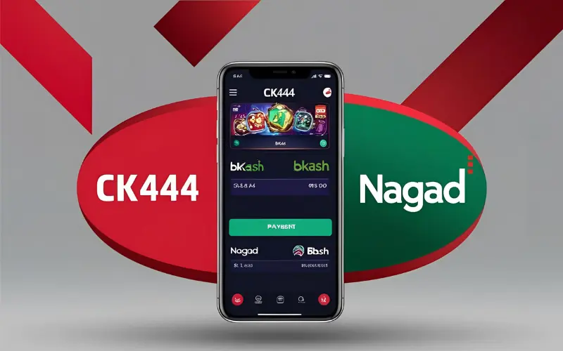 ck444-dhaka-mobile-payments CK444 mobile app with bKash and Nagad payment logos for Dhaka users