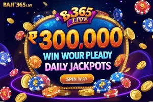 Screenshot of a user celebrating a jackpot win on Baji 365 Live.