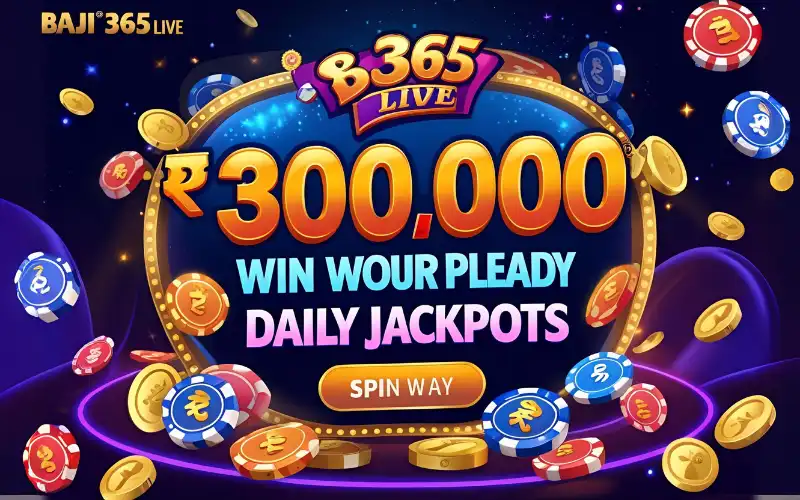 Screenshot of a user celebrating a jackpot win on Baji 365 Live.