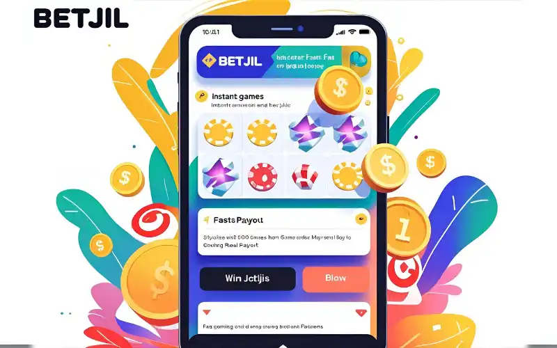 Close-up of a smartphone displaying the Betjil mobile app with a player on the "Deposit Bonus" screen and “Betjil” logo clearly shown.